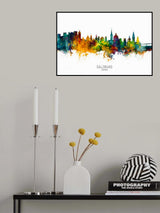 Salzburg Austria Skyline Poster och Canvastavla