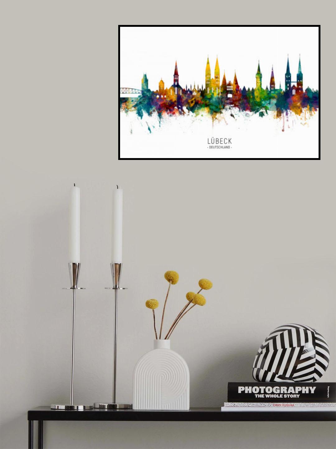 Lubeck Germany Skyline Poster och Canvastavla
