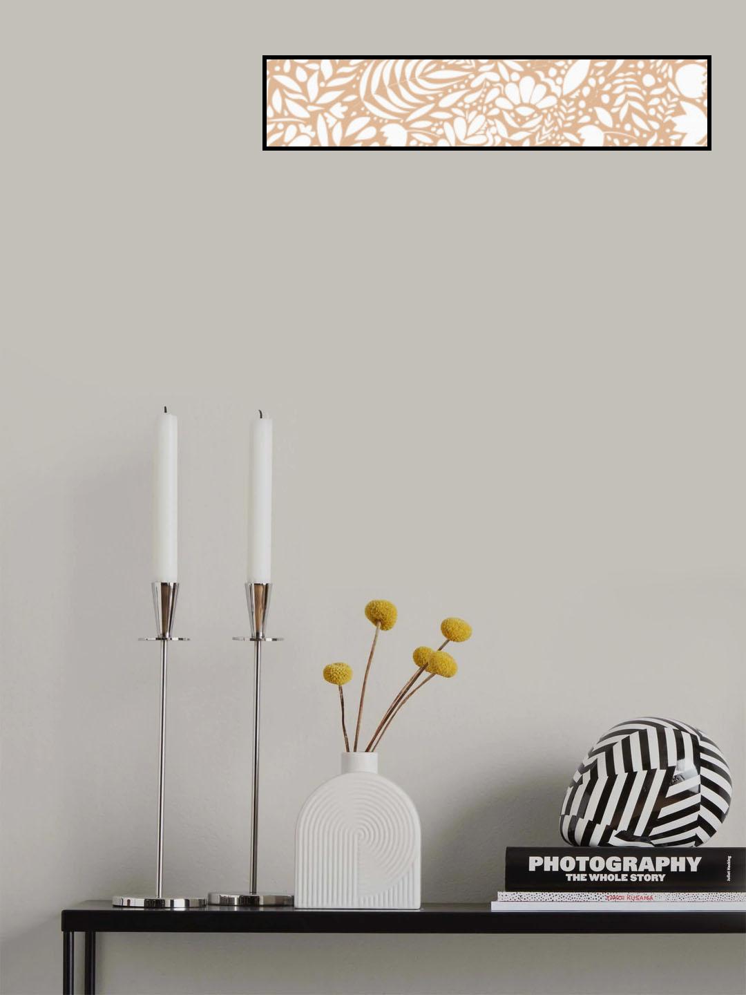 Scandi brown white pattern Poster och Canvastavla