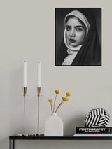 Portrait of beautiful  Muslim girl with oppressed look Poster och Canvastavla