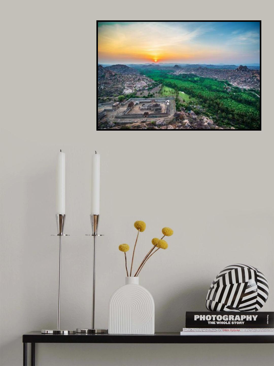 Sunrise Matanga Hill Hampi Poster och Canvastavla