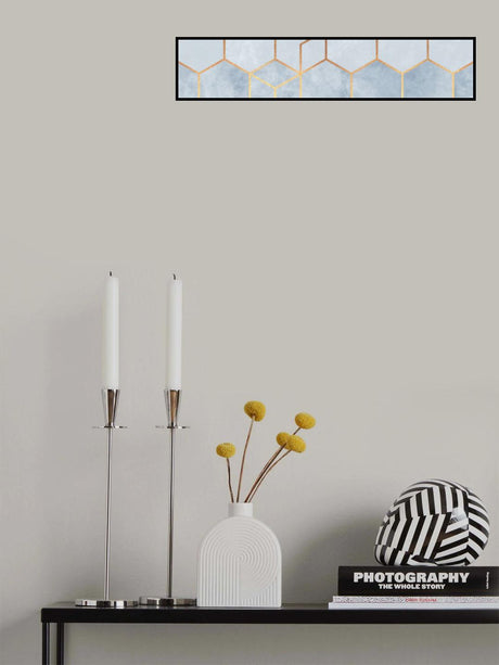 Soft Blue Hexagons Poster och Canvastavla