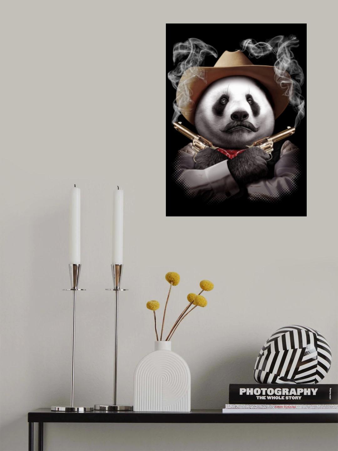 panda crossgun Poster och Canvastavla