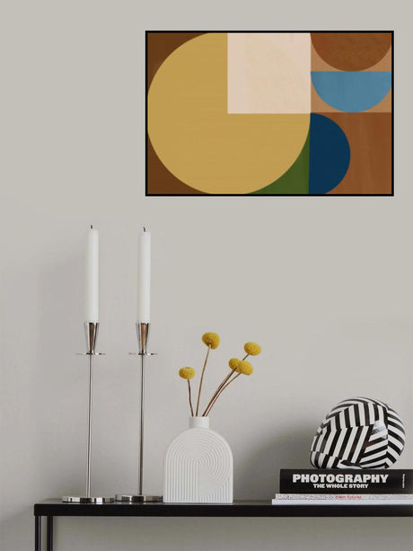 Mid-Century Geometric Poster och Canvastavla