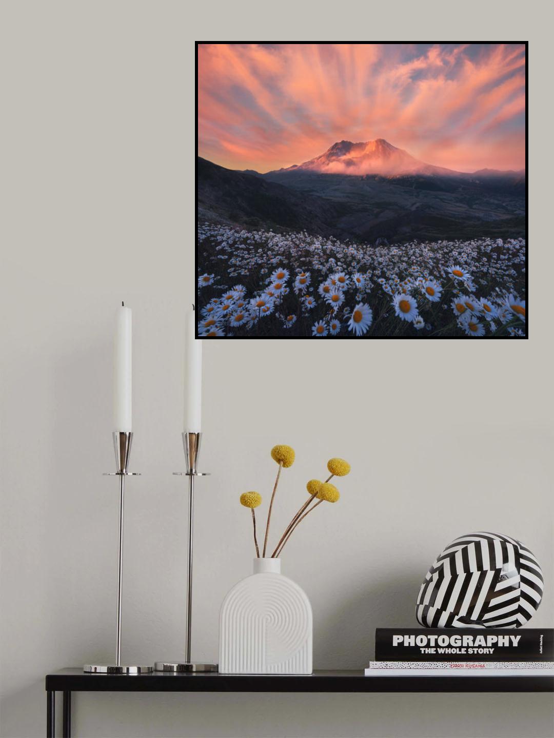Smokes, Fog, Clouds and a Volcano Poster och Canvastavla
