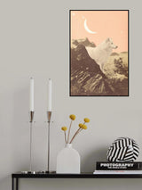 Giant White Wolf In Mountains Poster och Canvastavla