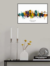 Charleston South Carolina Skyline Poster och Canvastavla
