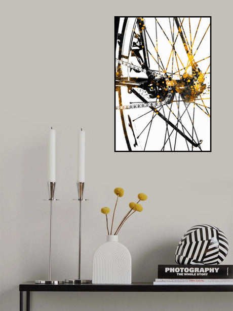 Cycling 5 gold and black Poster och Canvastavla
