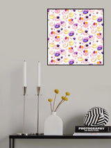 Floral watercolor donuts pattern Poster och Canvastavla