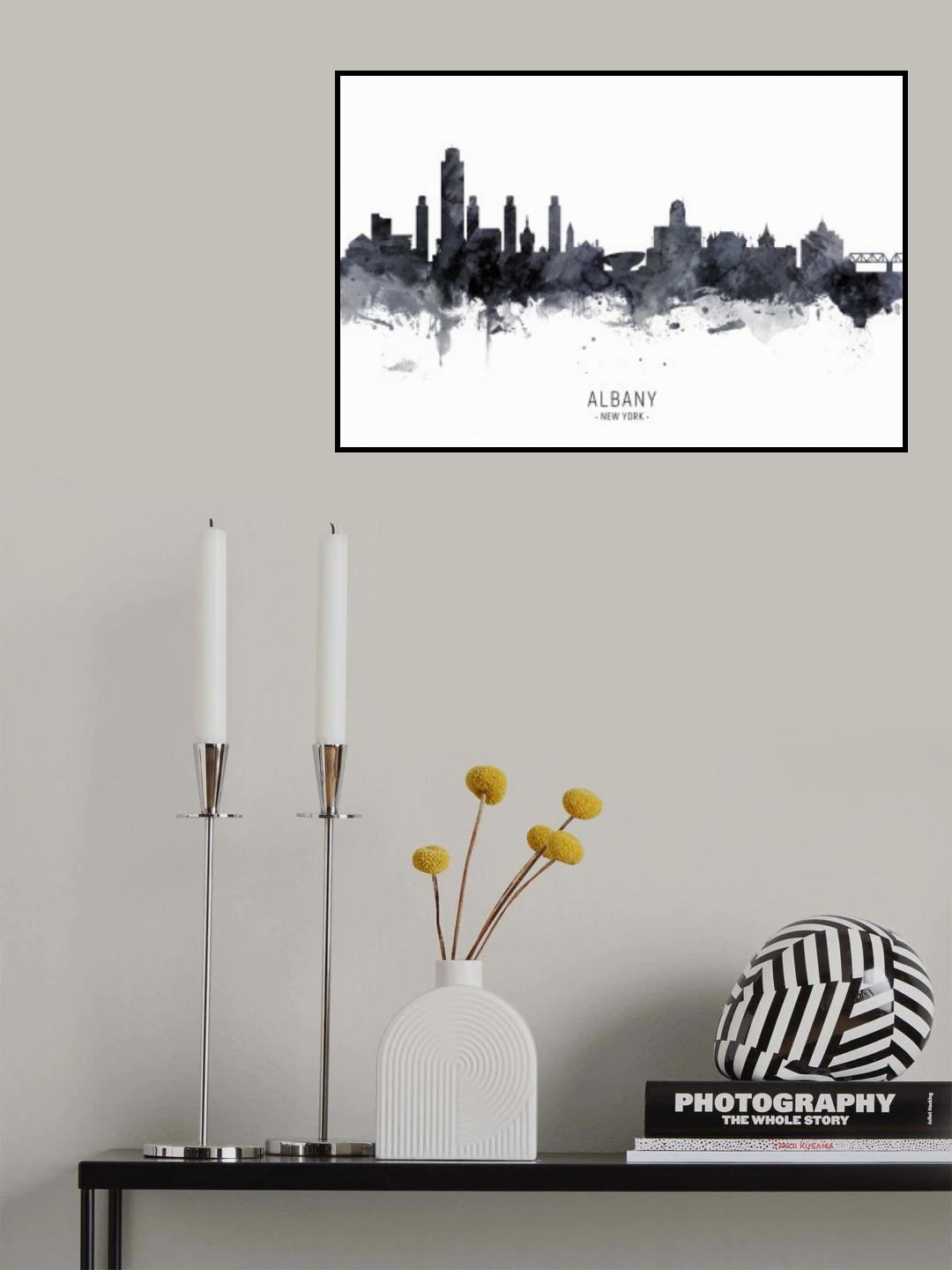 Albany New York Skyline Poster och Canvastavla