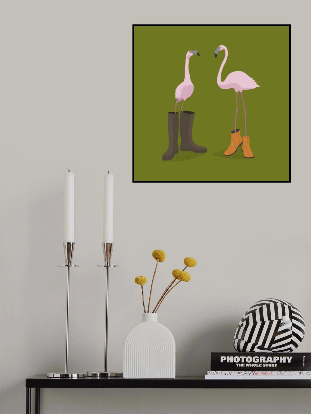 Fashion Flamingos Poster och Canvastavla