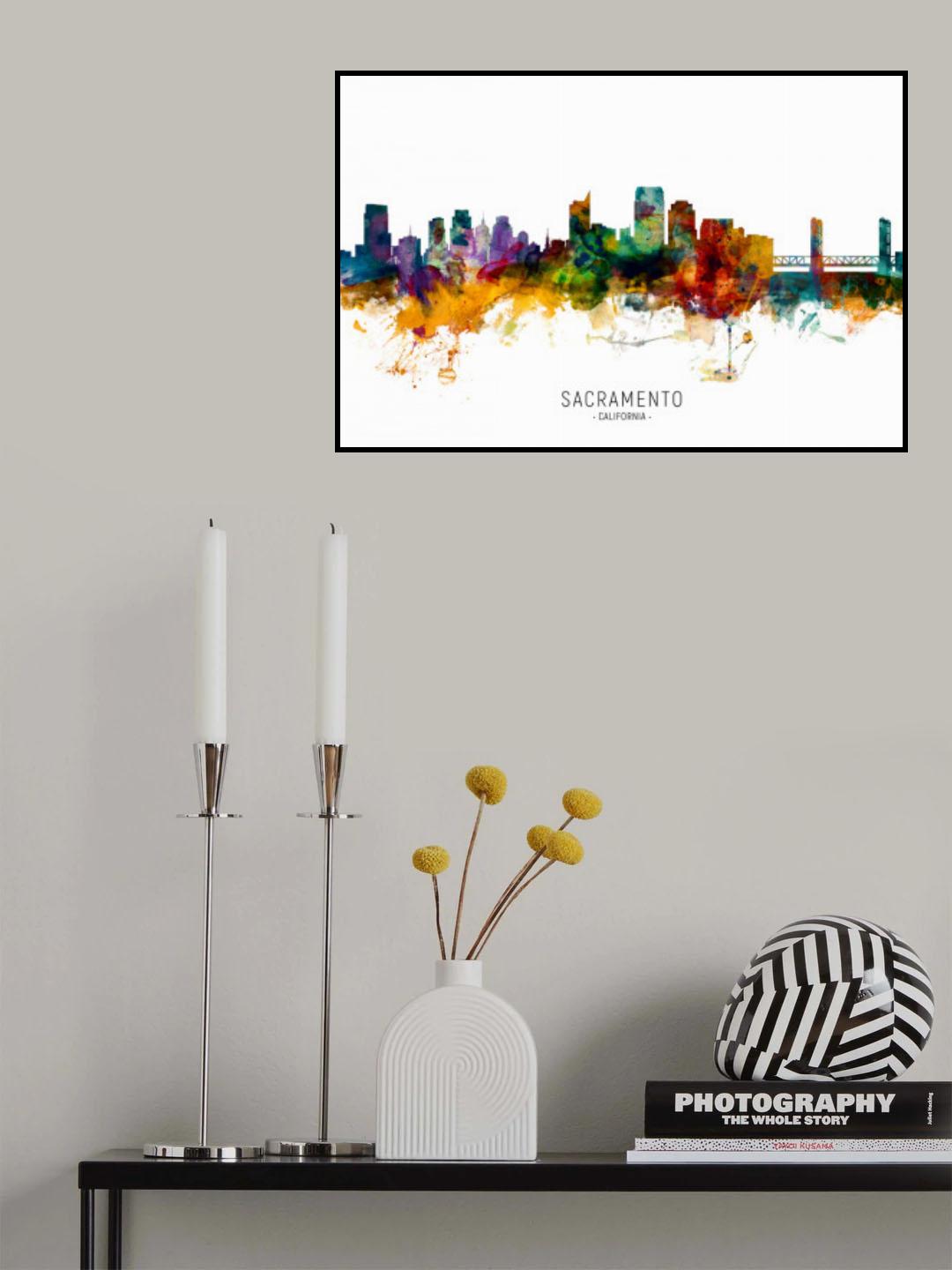 Sacramento California Skyline Poster och Canvastavla