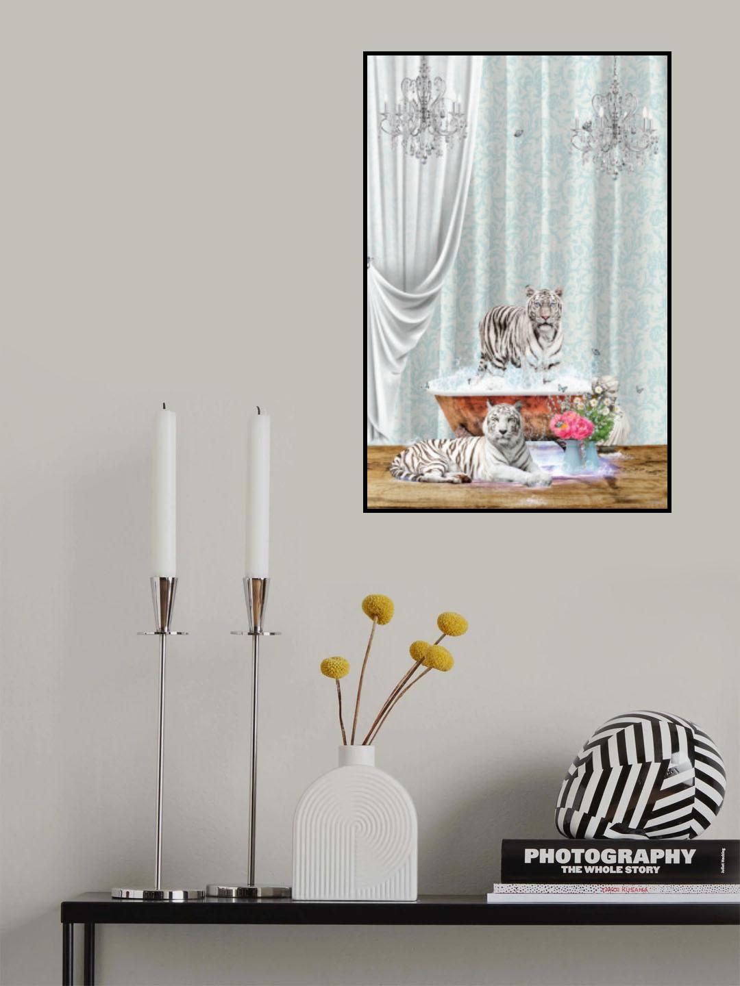 White Tigers &amp; Bubbles Poster och Canvastavla