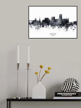 Durham England Skyline Cityscape Poster och Canvastavla