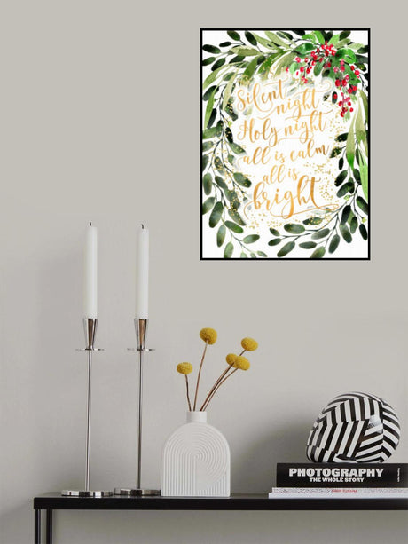 Silent night watercolor bouquet Poster och Canvastavla