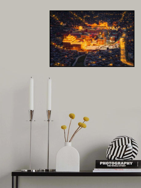 Buddhist Night Poster och Canvastavla