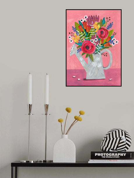 Watering Can with Flowers Poster och Canvastavla