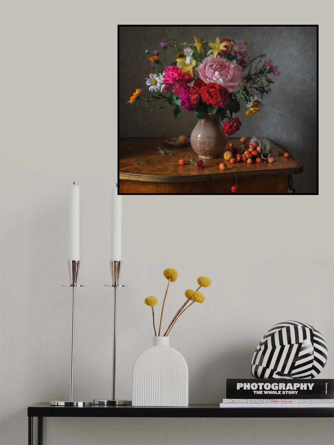 Flowers and cherries Poster och Canvastavla
