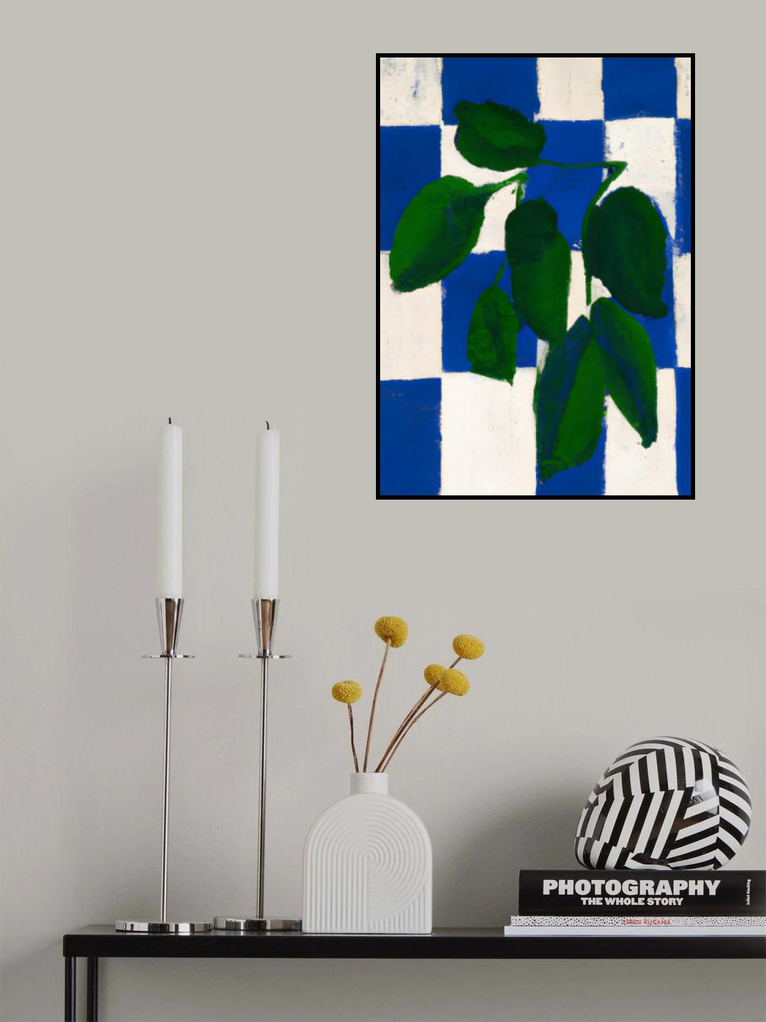 Checkered Greenery Poster och Canvastavla