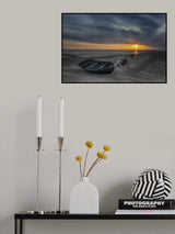Boat at sunset Poster och Canvastavla