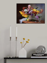 Still life with a bouquet of irises Poster och Canvastavla