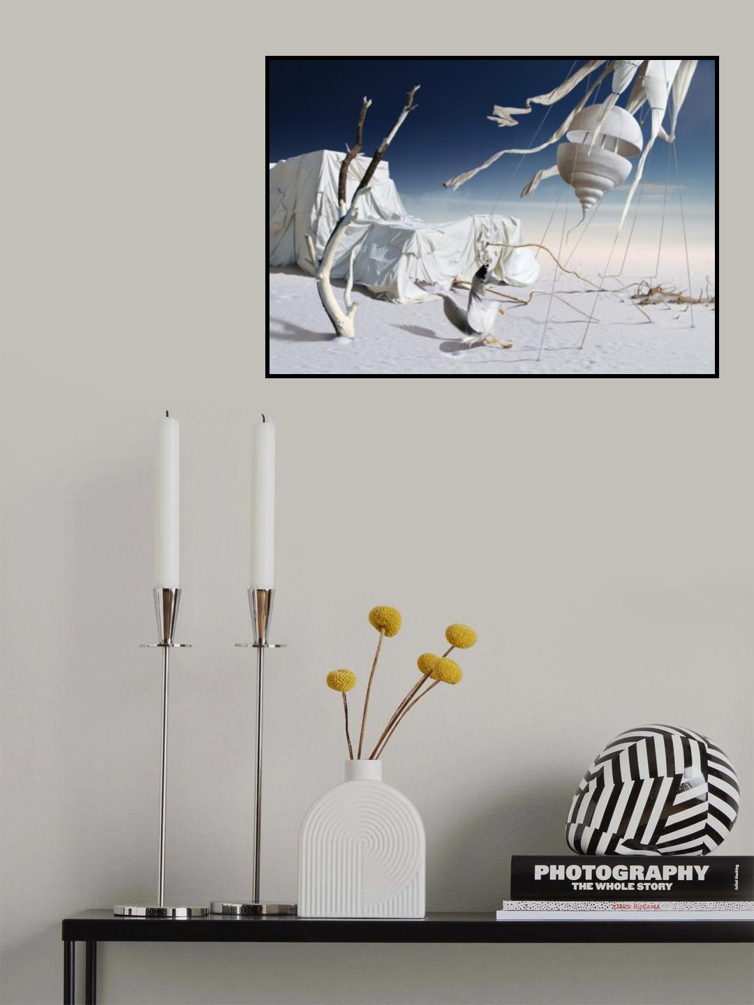 White and blue Poster och Canvastavla