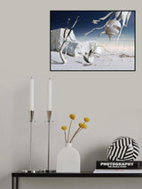 White and blue Poster och Canvastavla