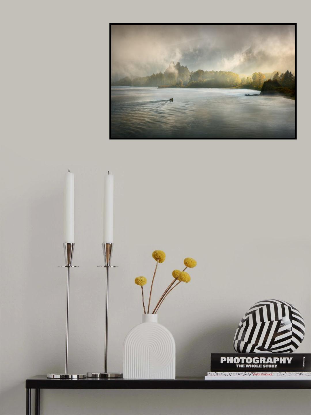Columbia gorge fog Poster och Canvastavla