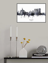 Reading England Skyline Poster och Canvastavla