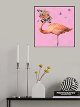 Spring Flower Bonnet On Flamingo Poster och Canvastavla