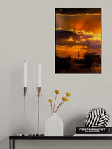 Giraffe and an Upward Sunset Poster och Canvastavla
