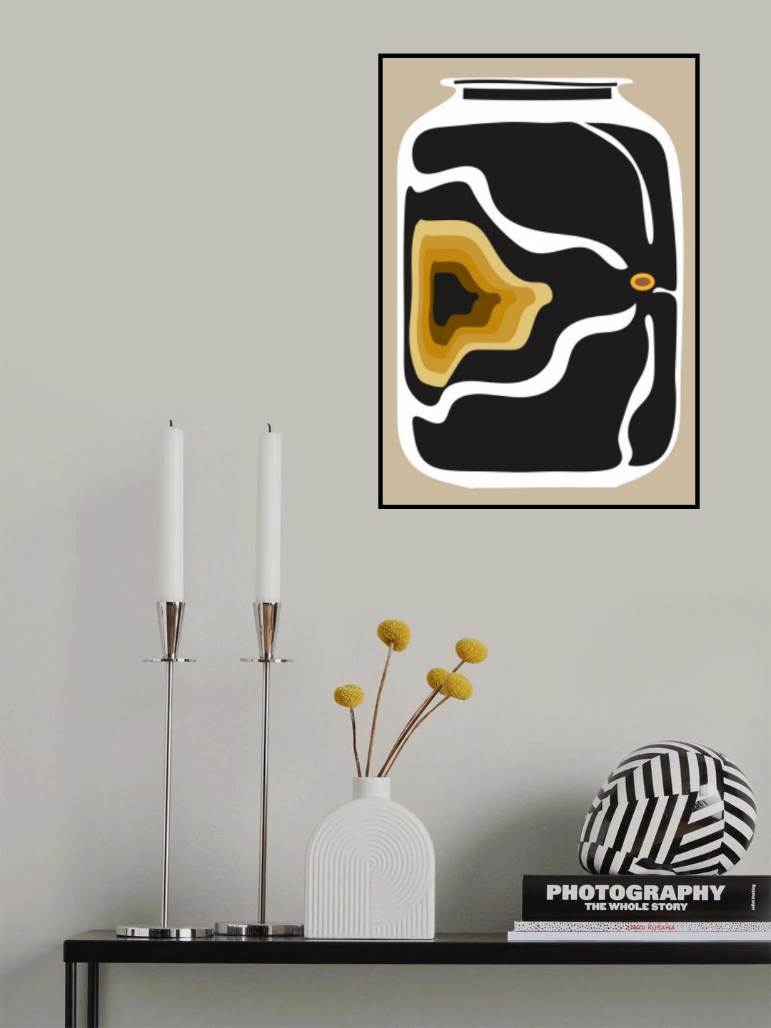 Ukiyo Vase Grey Poster och Canvastavla
