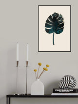 Monstera Marble Green Poster och Canvastavla