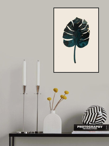 Monstera Marble Green Poster och Canvastavla