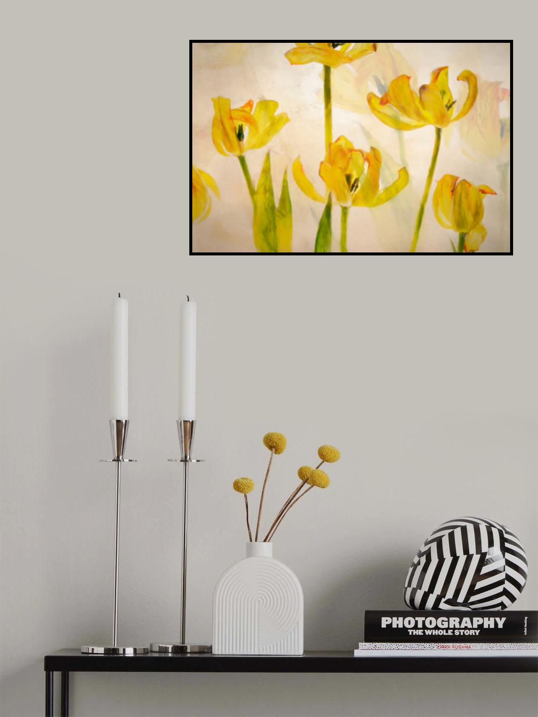 Flowering tulips Poster och Canvastavla