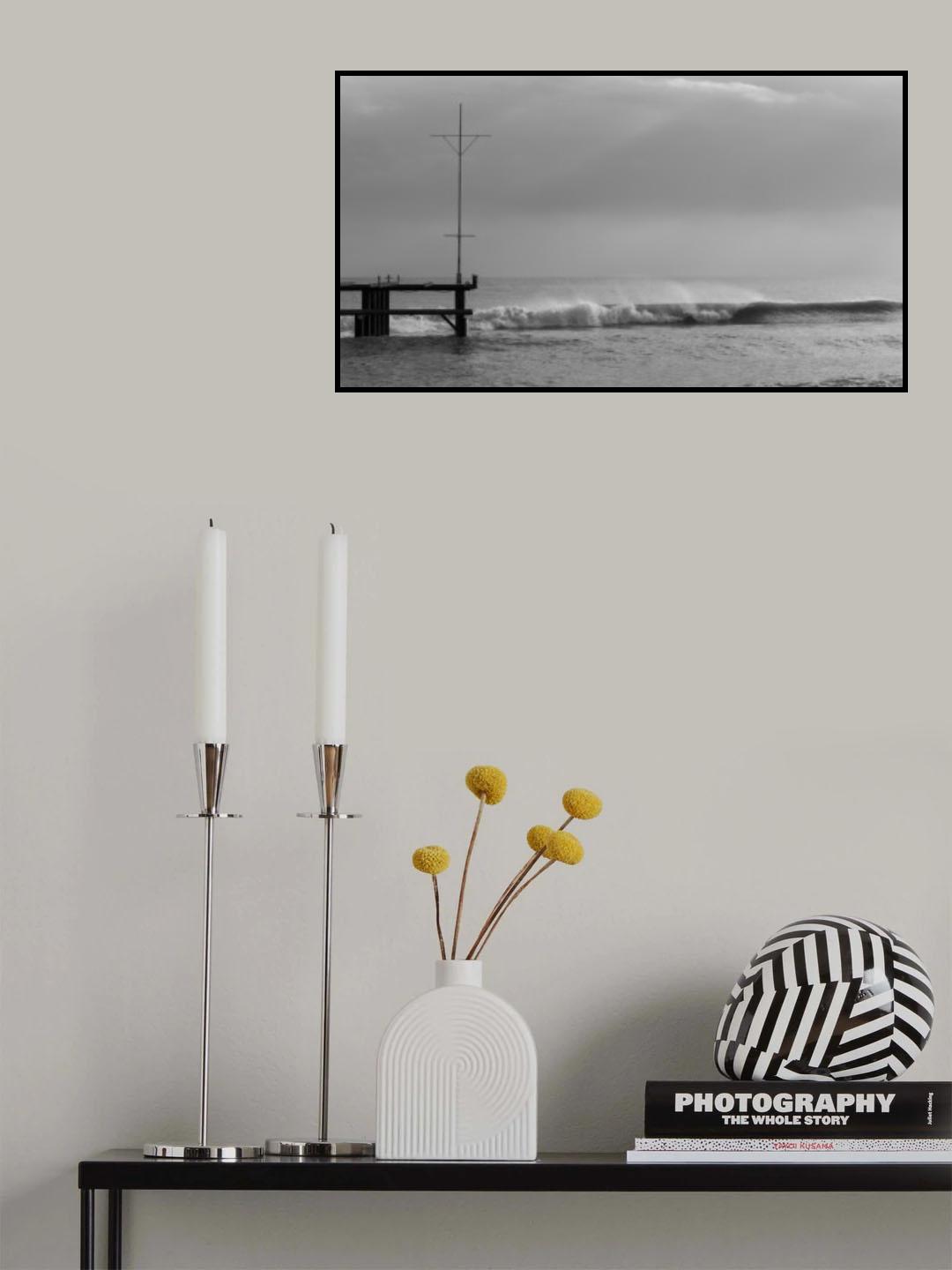 old pier and dramatic landscape Poster och Canvastavla