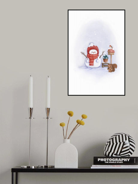 Snowman and Little Friends Poster och Canvastavla