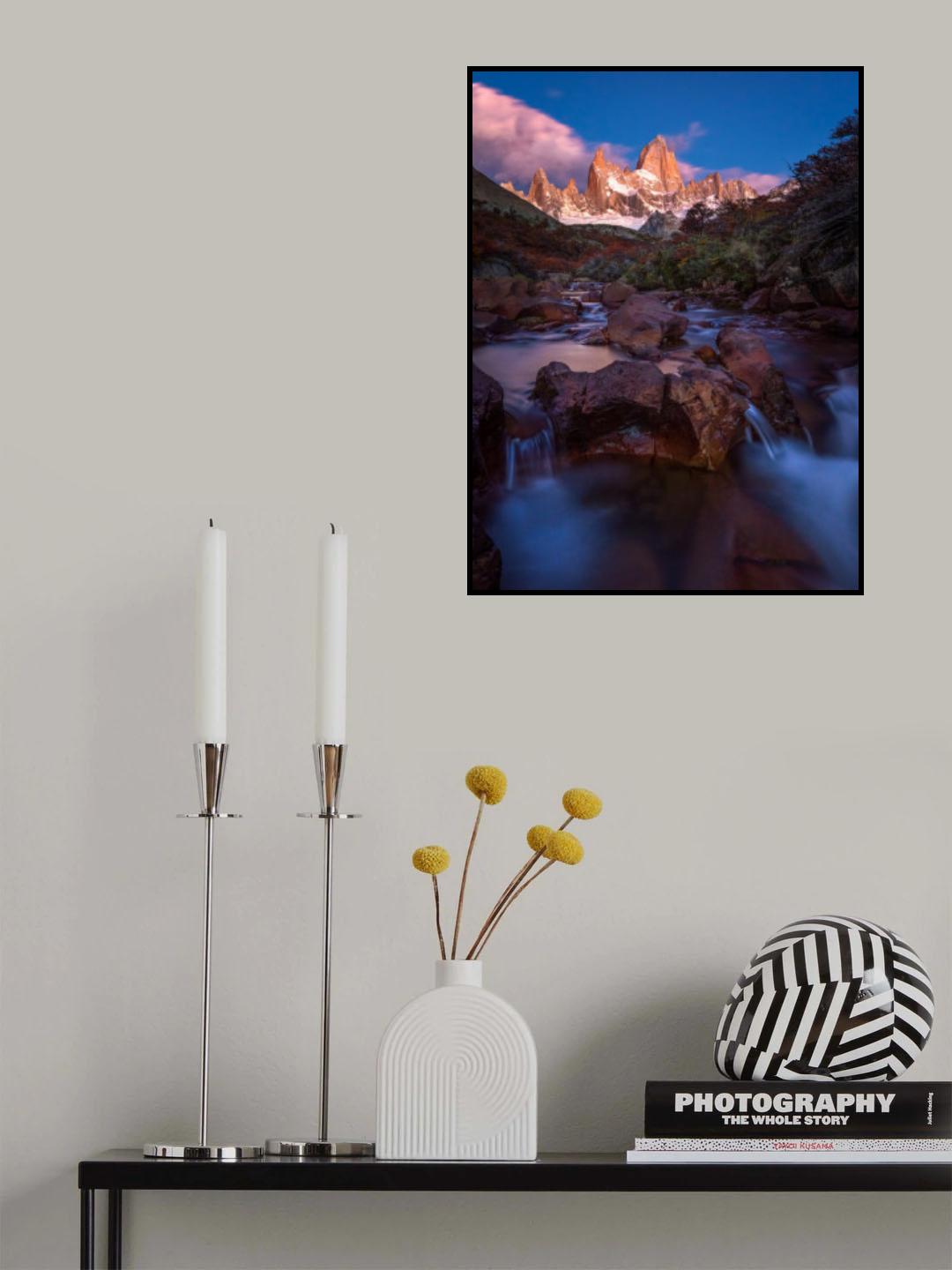 Fitz Roy and her Creek Poster och Canvastavla