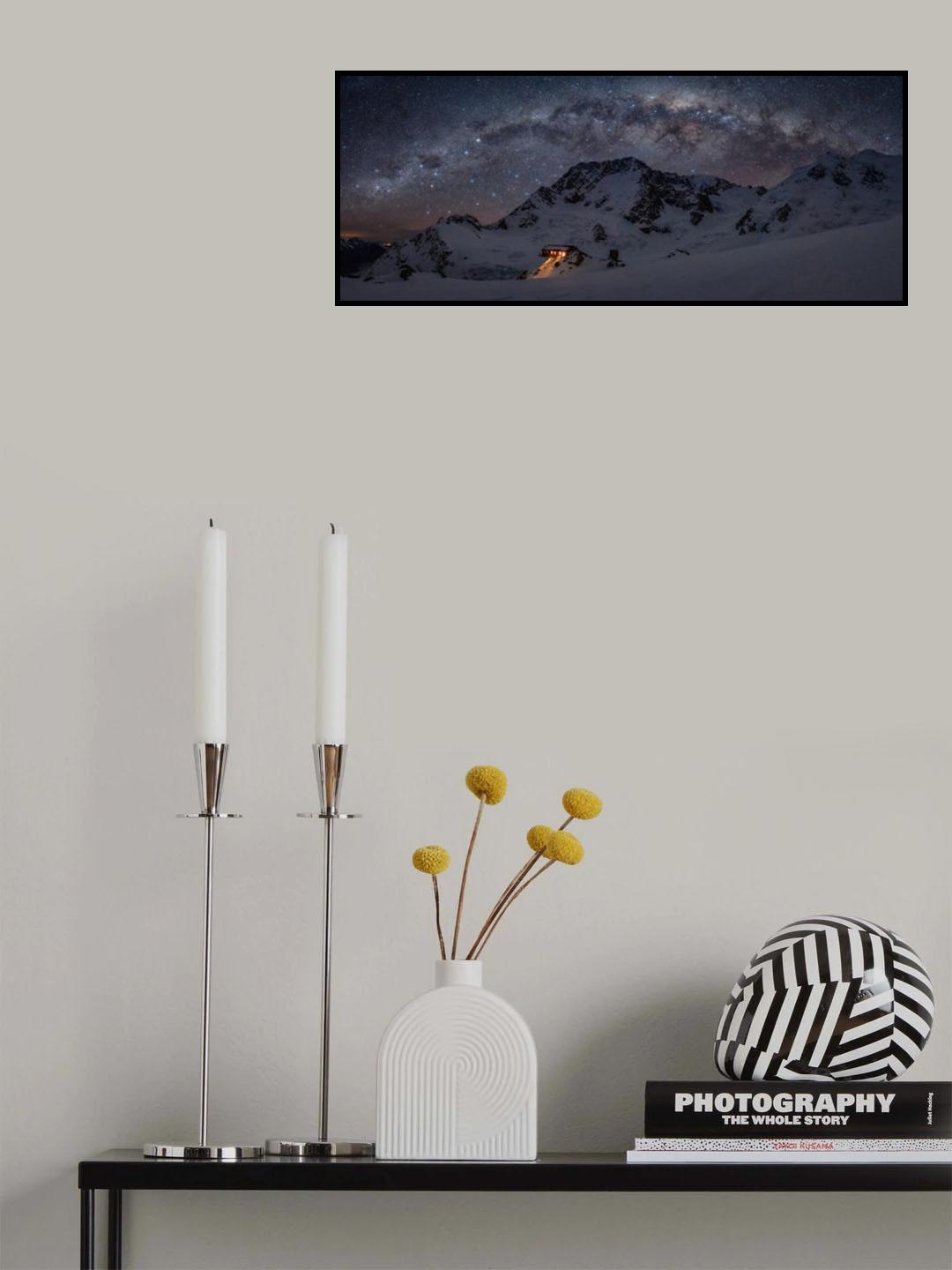 Plateau Hut Under Milky Way Poster och Canvastavla