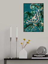 Moth and Monstera Leaves Poster och Canvastavla