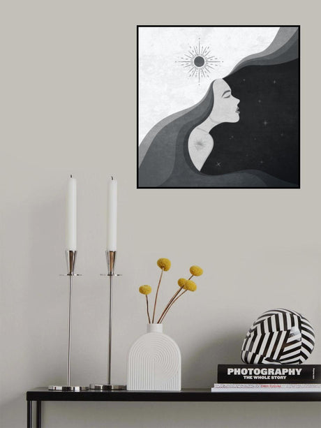 Sun Lady Bw Poster och Canvastavla