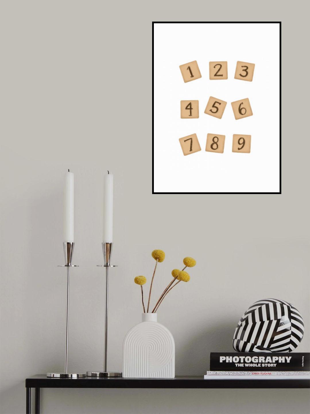 Träklossar - Wooden Blocks - 123 Poster och Canvastavla