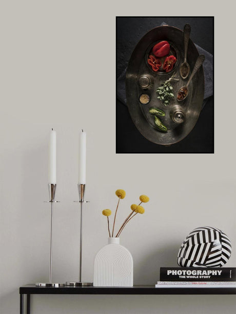 Fresh and dried spices Poster och Canvastavla