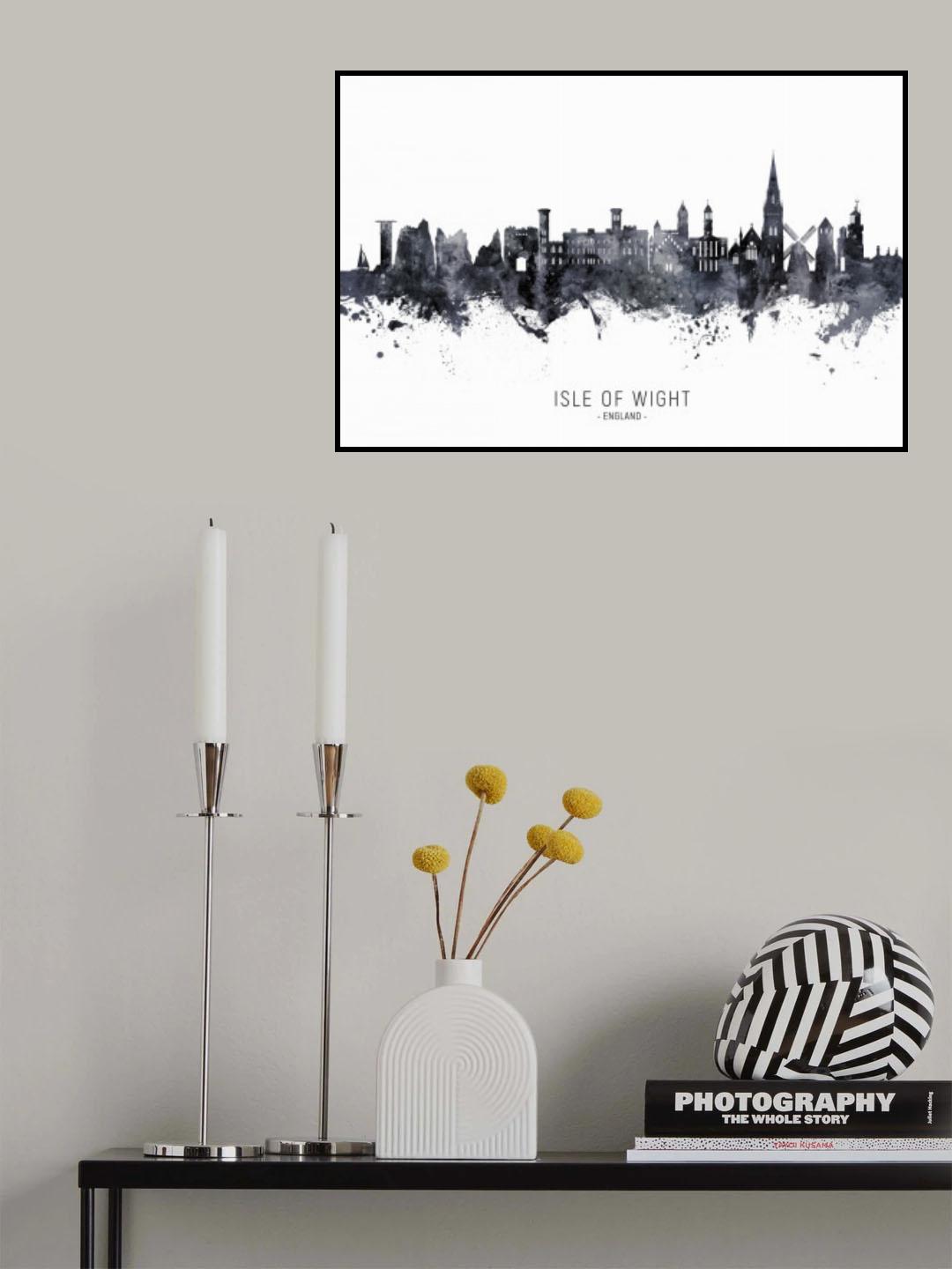 Isle of Wight England Skyline Poster och Canvastavla