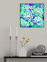Lotus Flower Blue Green Poster och Canvastavla