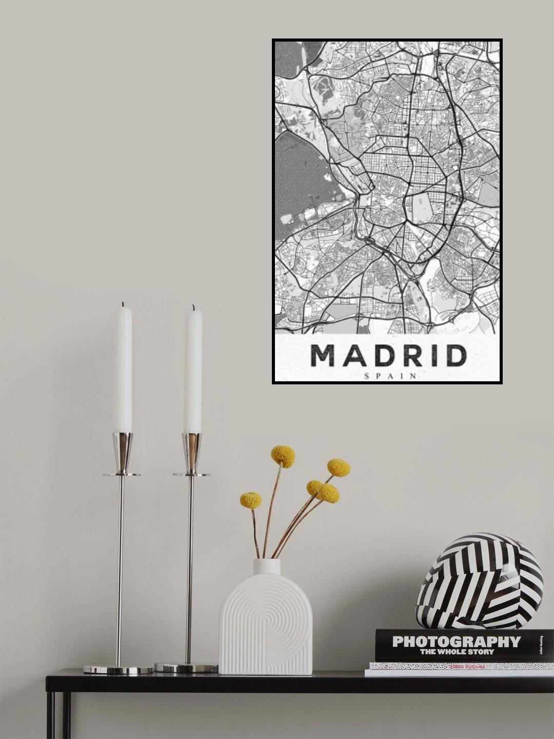 Madrid White Poster och Canvastavla