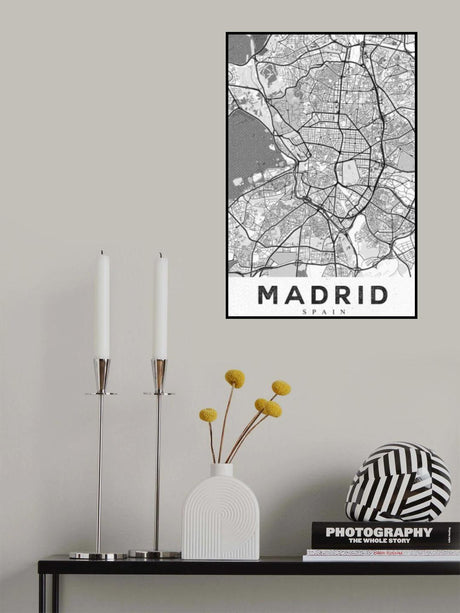 Madrid White Poster och Canvastavla