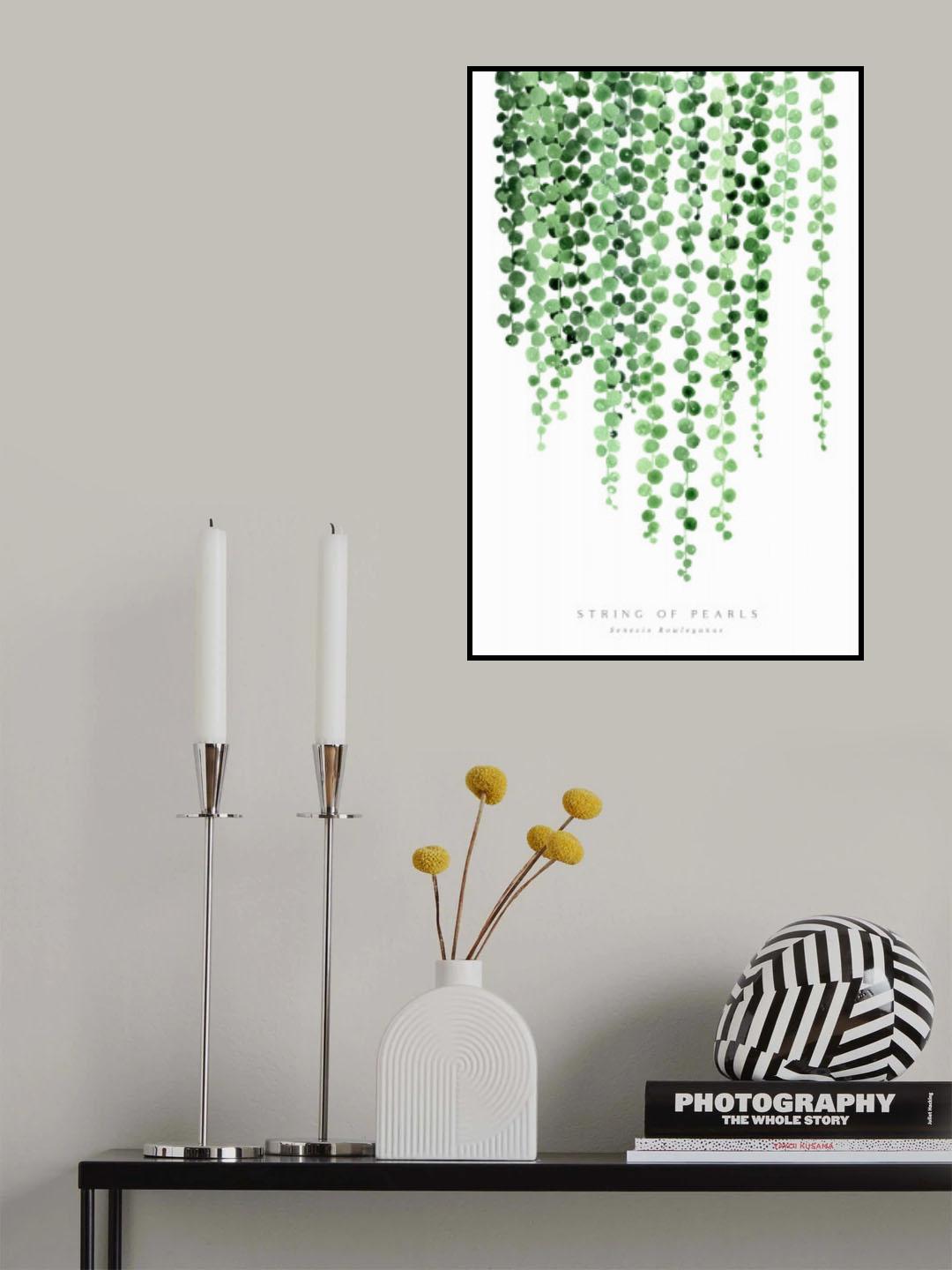 Watercolor string of pearls Poster och Canvastavla