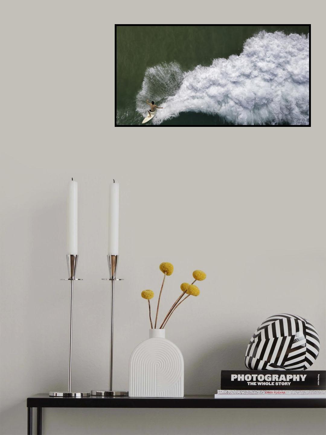 Surfing rooster Poster och Canvastavla