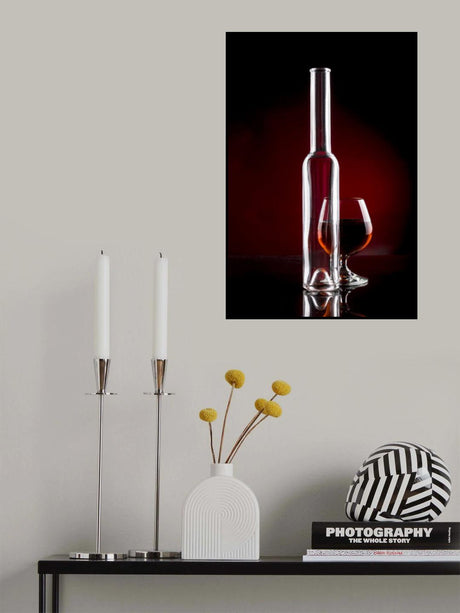 Still life with a glass bottle Poster och Canvastavla